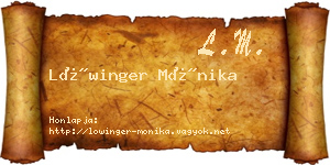 Lőwinger Mónika névjegykártya