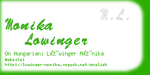 monika lowinger business card